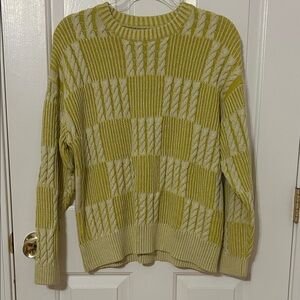 Yellow and Cream Checkered Sweater